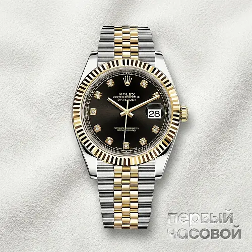 Oyster Perpetual Datejust Ii Steel And Yellow Gold Black Dial Diamond Index