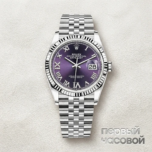 Datejust 36Mm Steel & White Gold Purple Dial