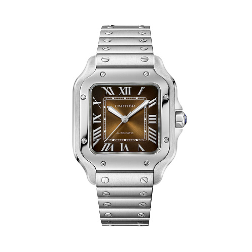 Santos De Cartier Brown Dial Medium 