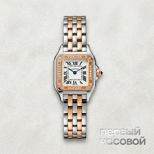 Panthere Small Steel/Rose Gold Diamonds