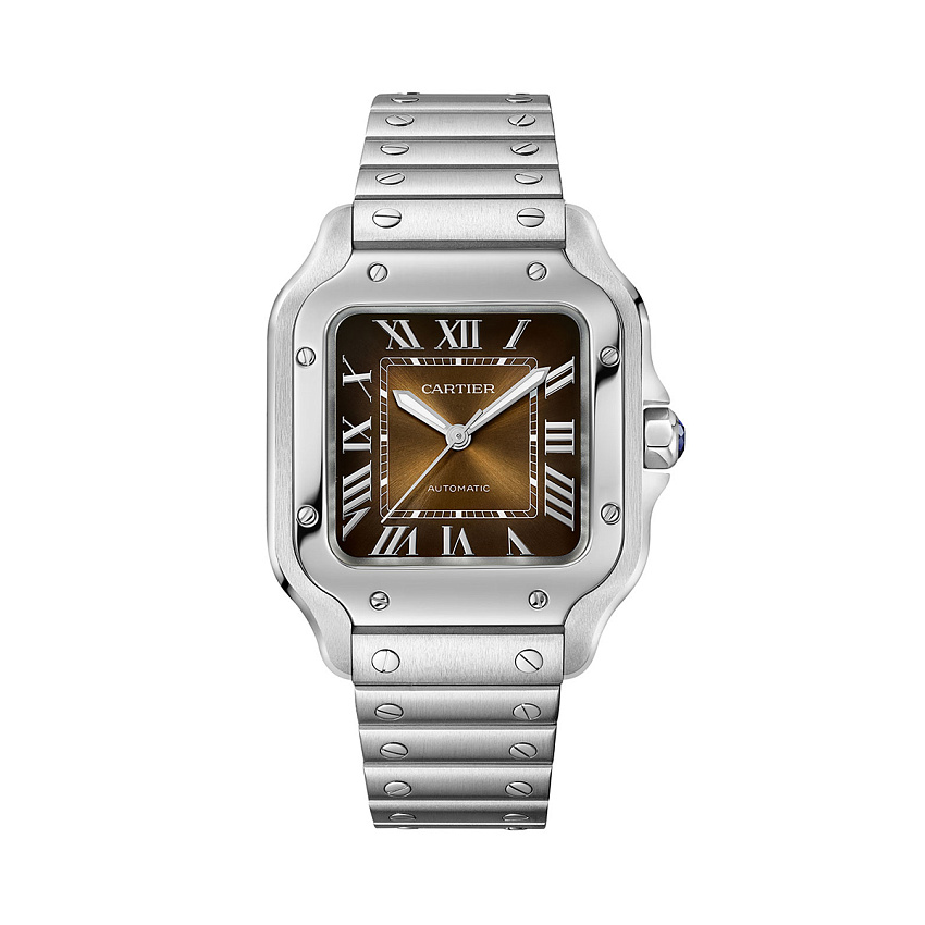 Santos De Cartier Brown Dial Medium 