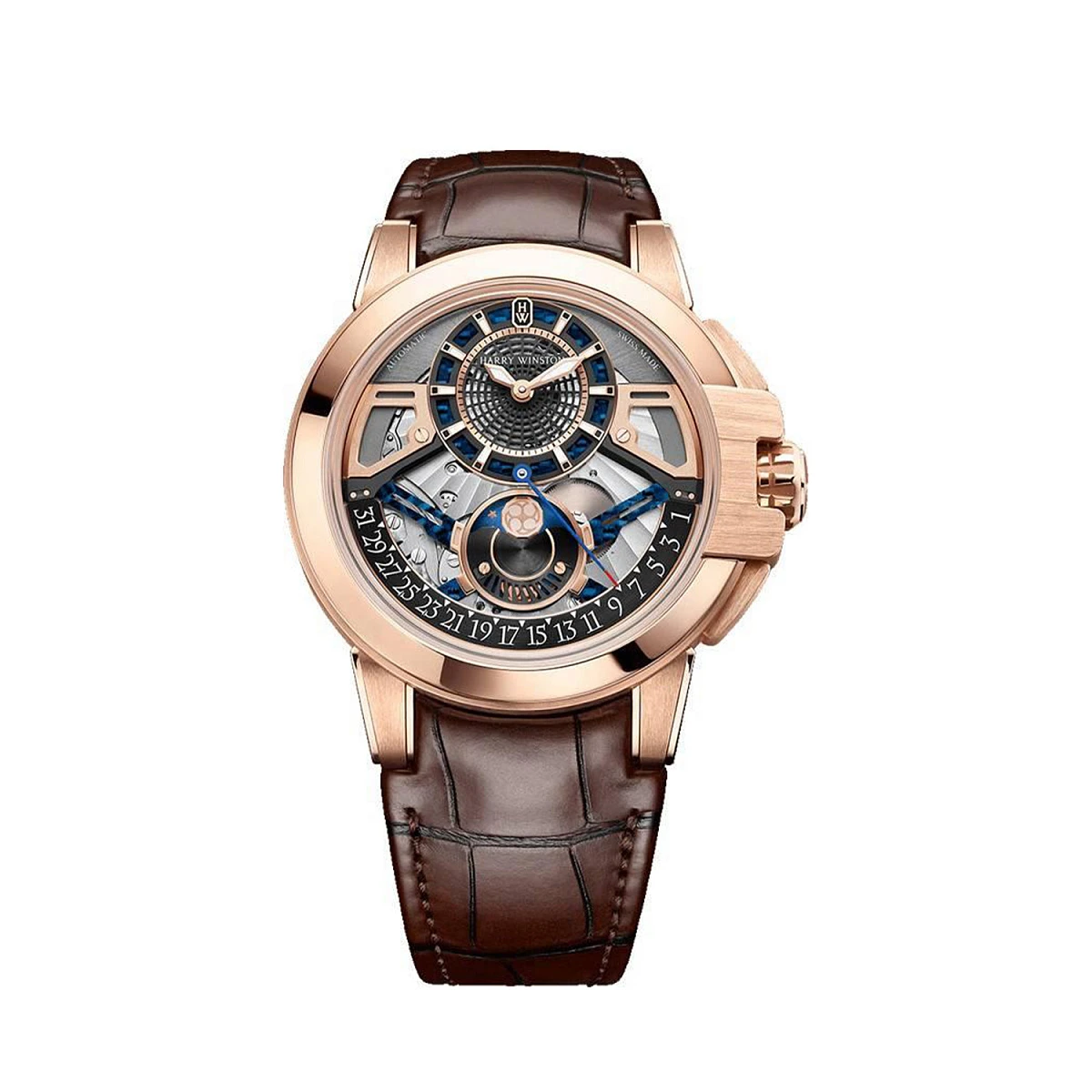 Купить элитные часы Harry Winston Ocean Moon Phase Automatic 42 mm Rose Gold OCEAMP42RR001 : в наличии в Москве!