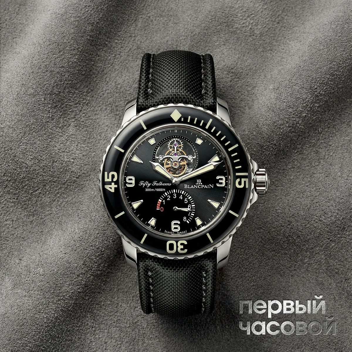 Купить элитные часы Blancpain Fifty Fathoms Tourbillon 8 Jours White Gold 5025-1530-52A: в наличии в Москве!