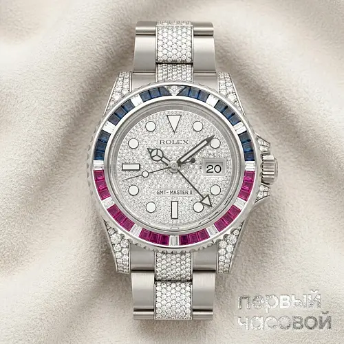 Gmt Master Ii Оригинальные Камни Sapphire Ruby Pave Dial