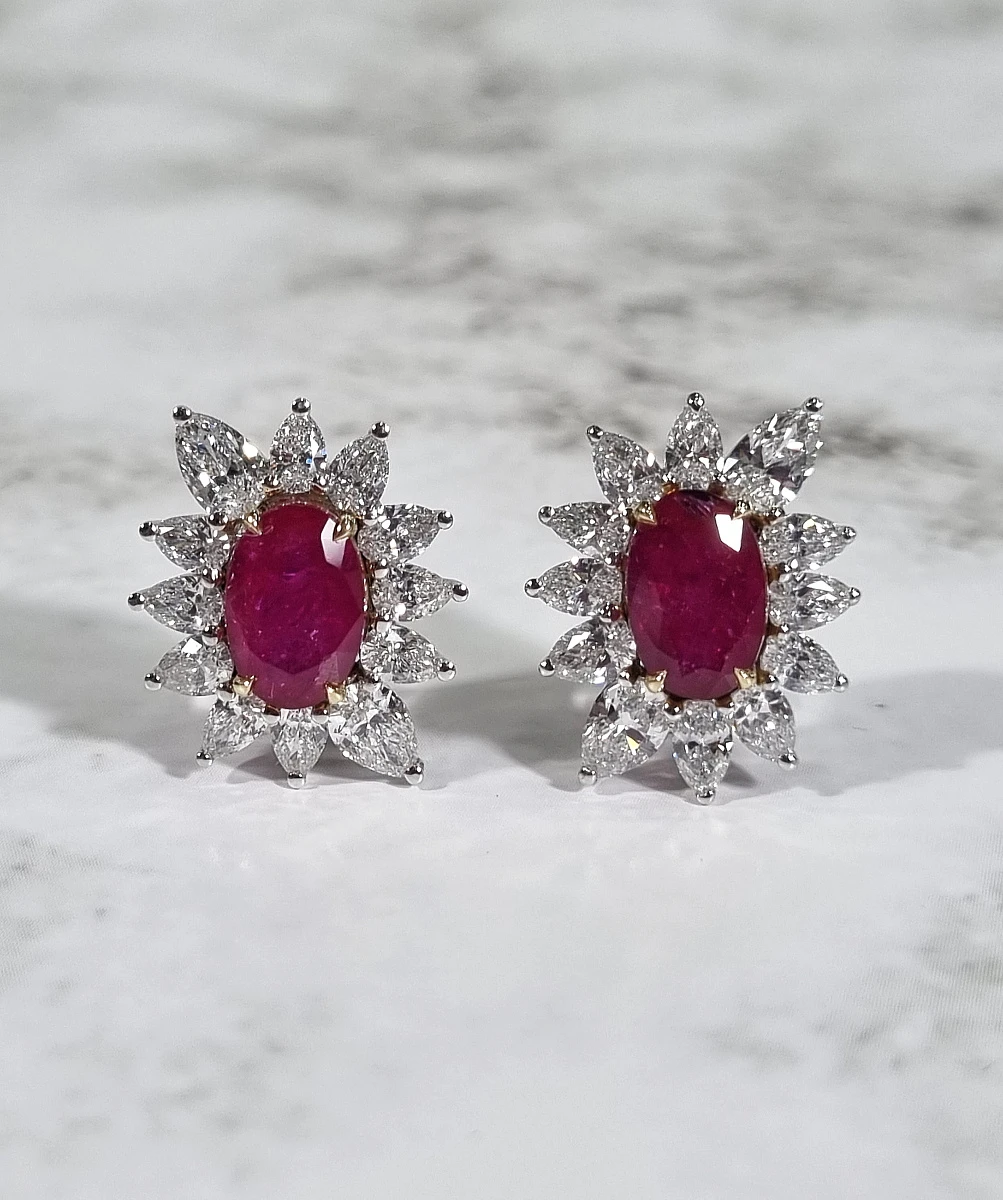Купить украшение NO NAME Серьги с рубинами 5,89 ct. : в наличии в Москве!