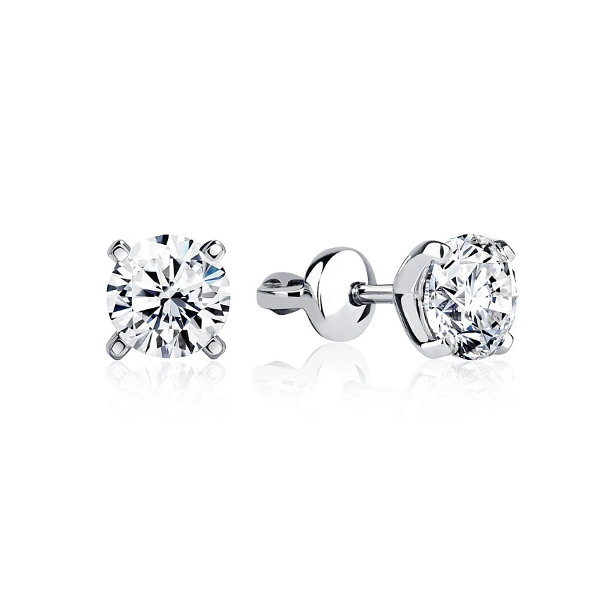 Серьги с бриллиантами 0,70/0,70 ct. H/VS2 (3 excellent)