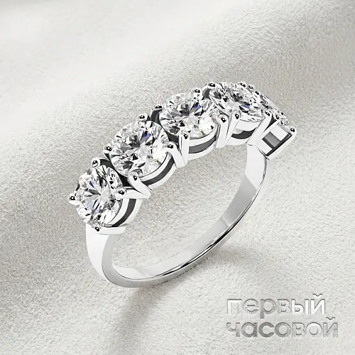 Кольцо с бриллиантами 3,5 ct. H/VS1 (3 excellent)