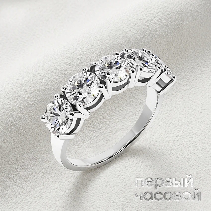 Кольцо с бриллиантами 3,5 ct. H/VS1 (3 excellent)