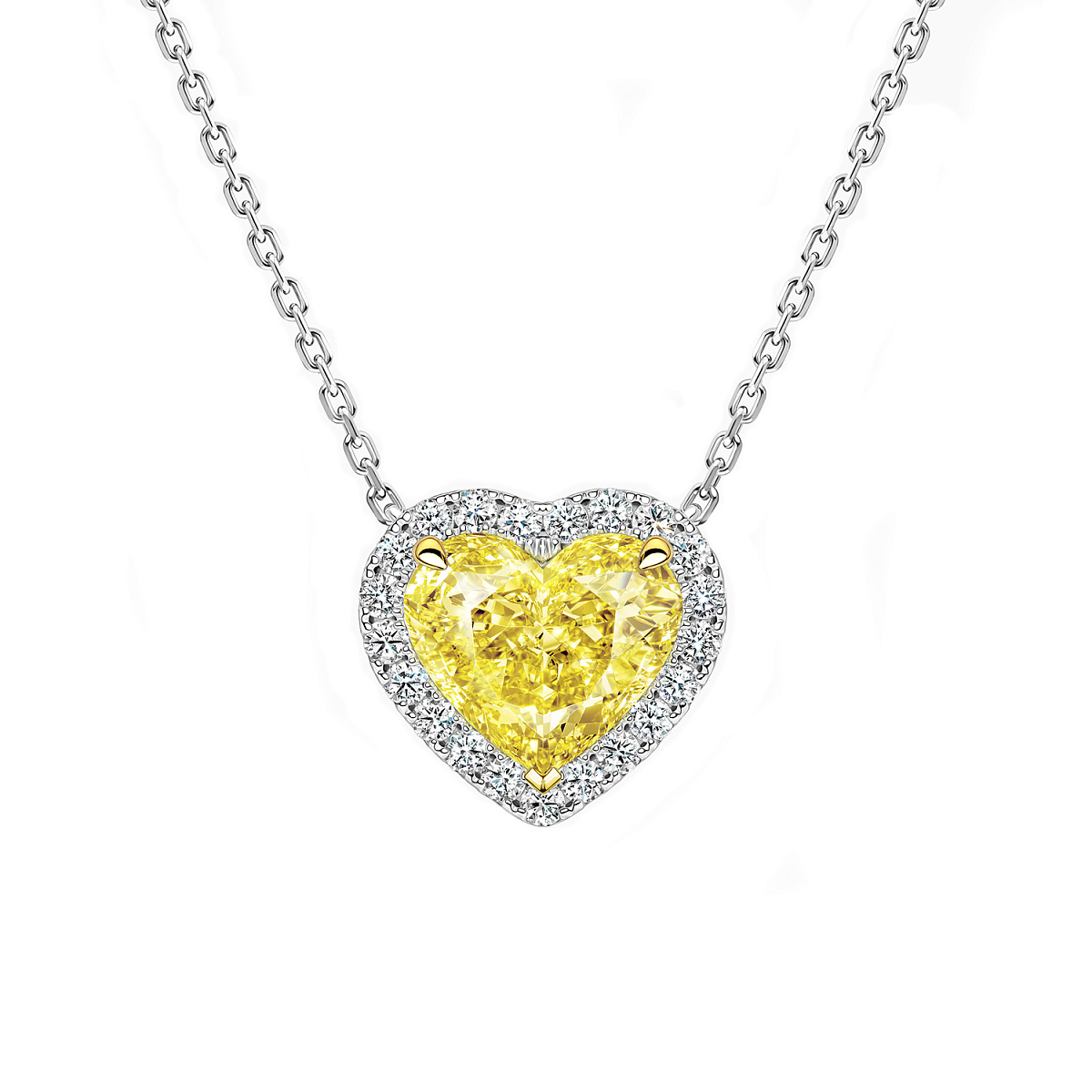 Studio jewelry Подвеска 1,01 ct. Fancy Vivid Yellow/VS1 &amp;quot;Heart Diamond&amp;quot;