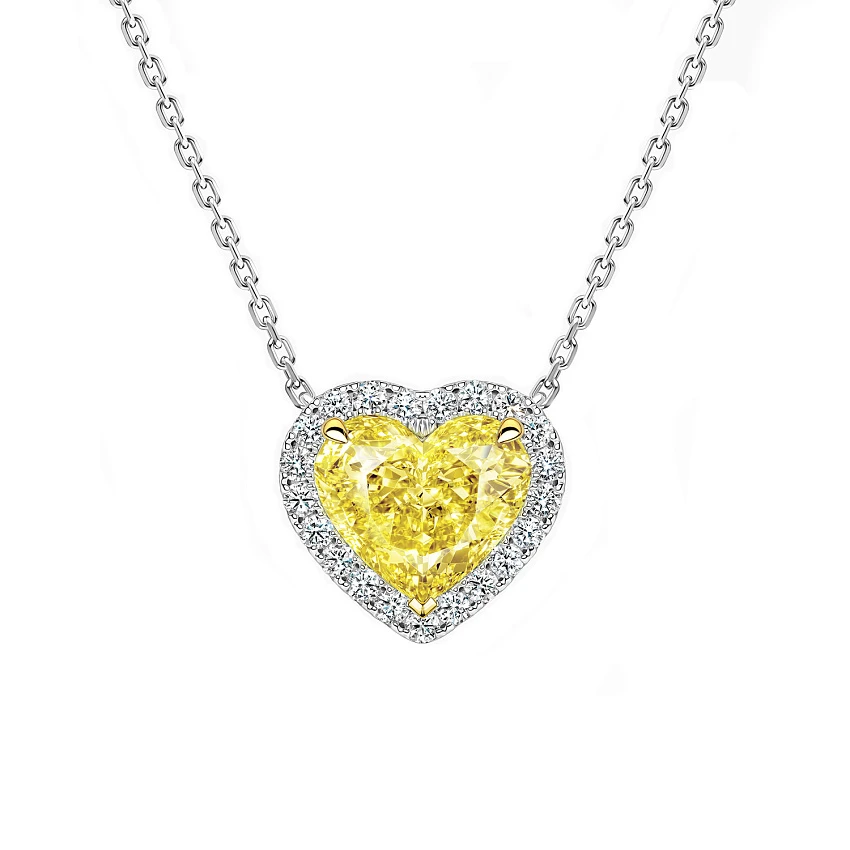 Подвеска 1,01 ct. Fancy Vivid Yellow/VS1 "Heart Diamond"