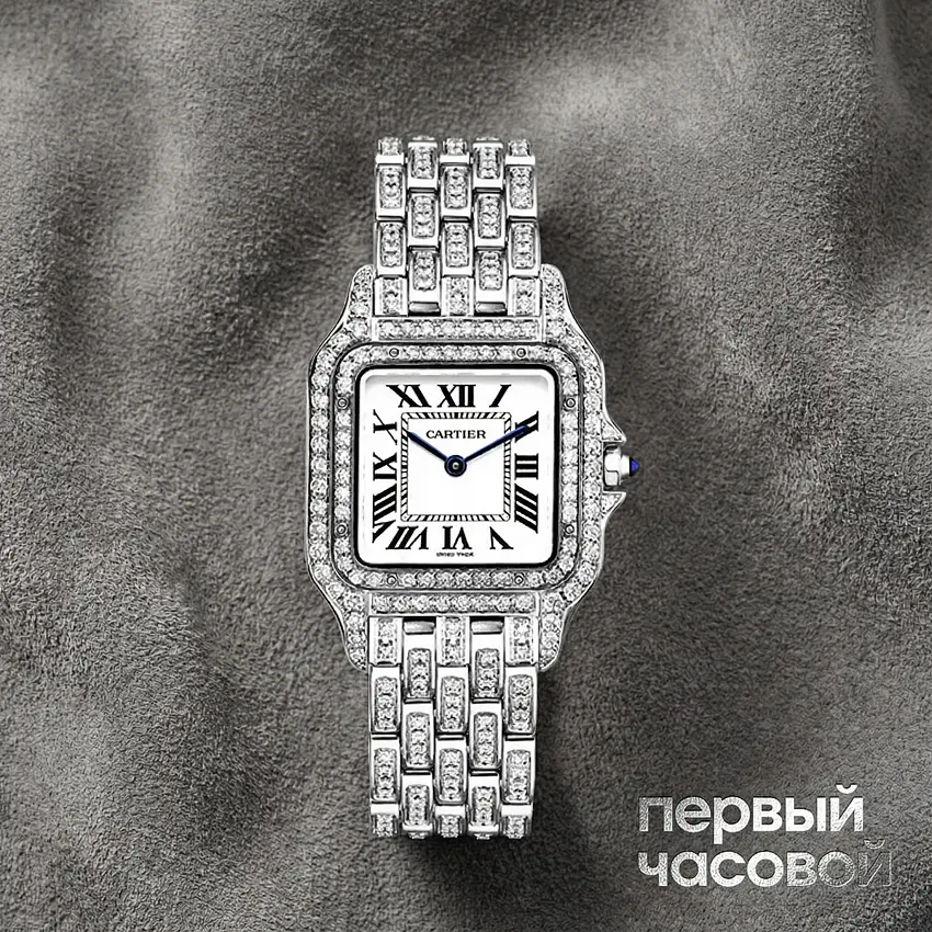 Small Panthere de Cartier Custom Diamonds Full Pave