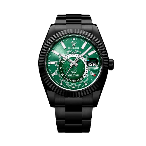 Rolex World Timer Black Dlc Green
