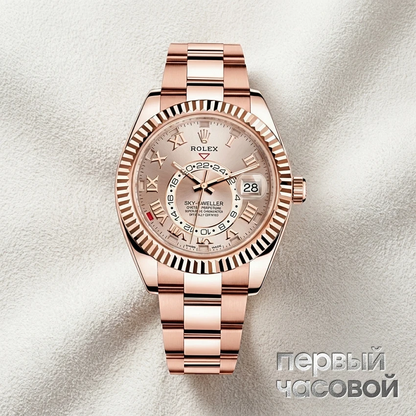 Sky-Dweller Rose Gold Sundust Roman Dial