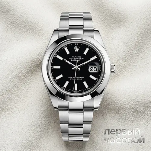 Datejust II Black Dial Sticks Index