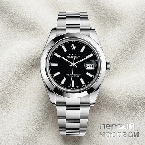 Datejust II Black Dial Sticks Index