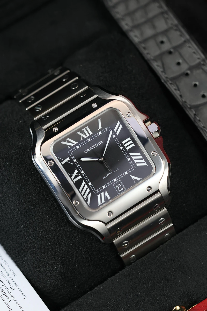 Cartier Santos De Cartier Large Model Black Dial WSSA0096 — фото 3