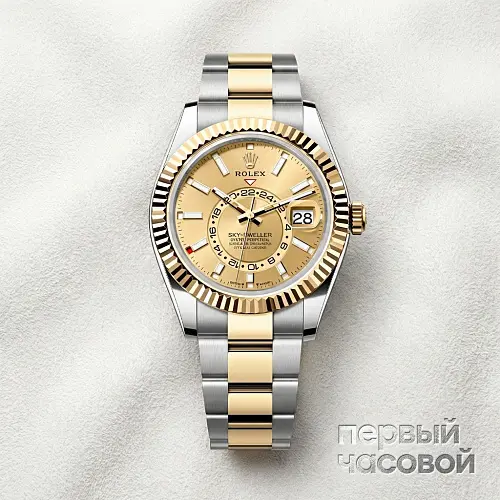 Sky-Dweller Steel & Yellow Gold Champagne Dial