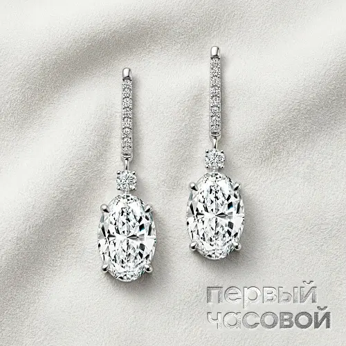 Серьги с бриллиантами 1,51/1,52 ct. L/VS2