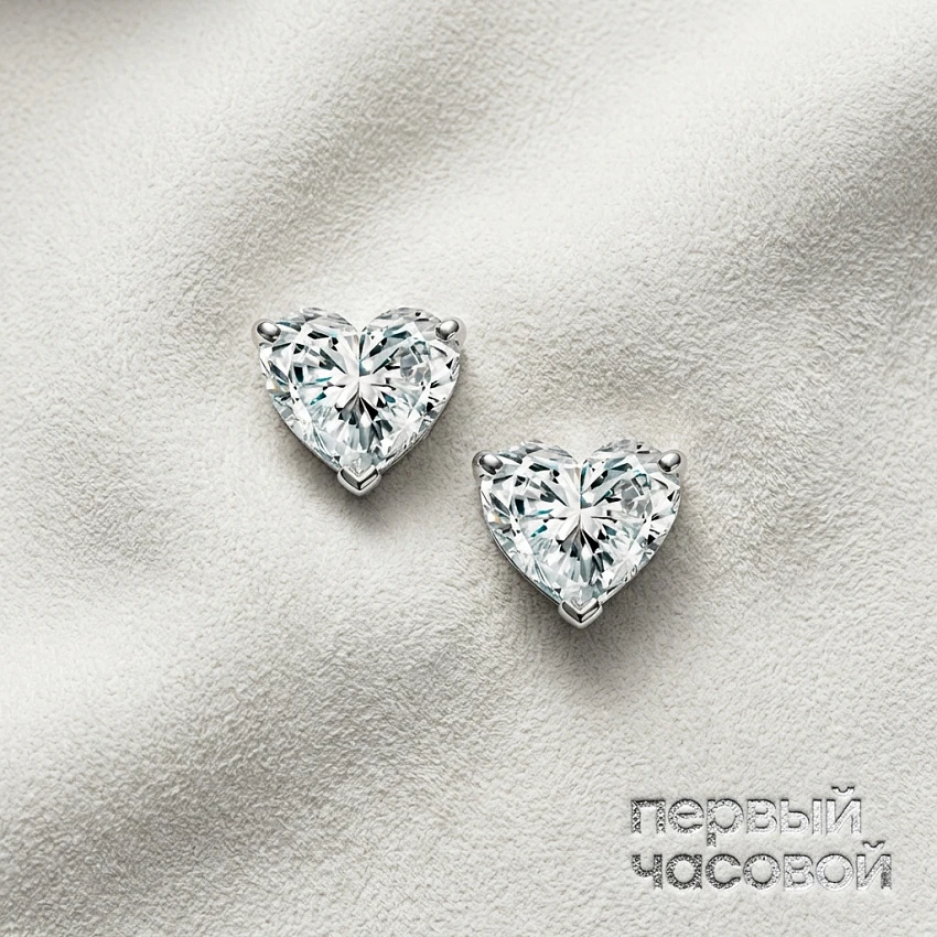 СЕРЬГИ 0,90/0,90 ct. I/VS2 "Heart Diamonds"