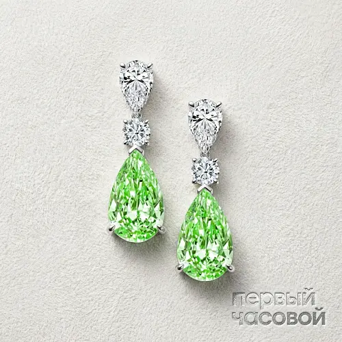 Серьги с бриллиантами 2,01/2,03 ct. FBGY/VVS