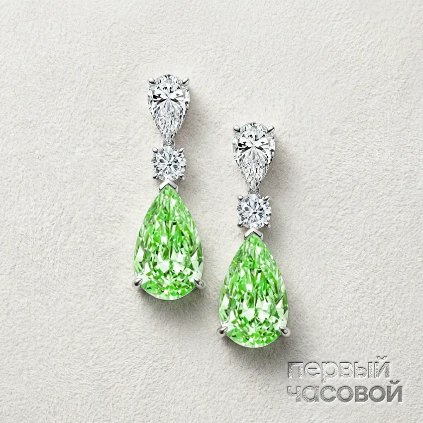 Серьги с бриллиантами 2,01/2,03 ct. FBGY/VVS