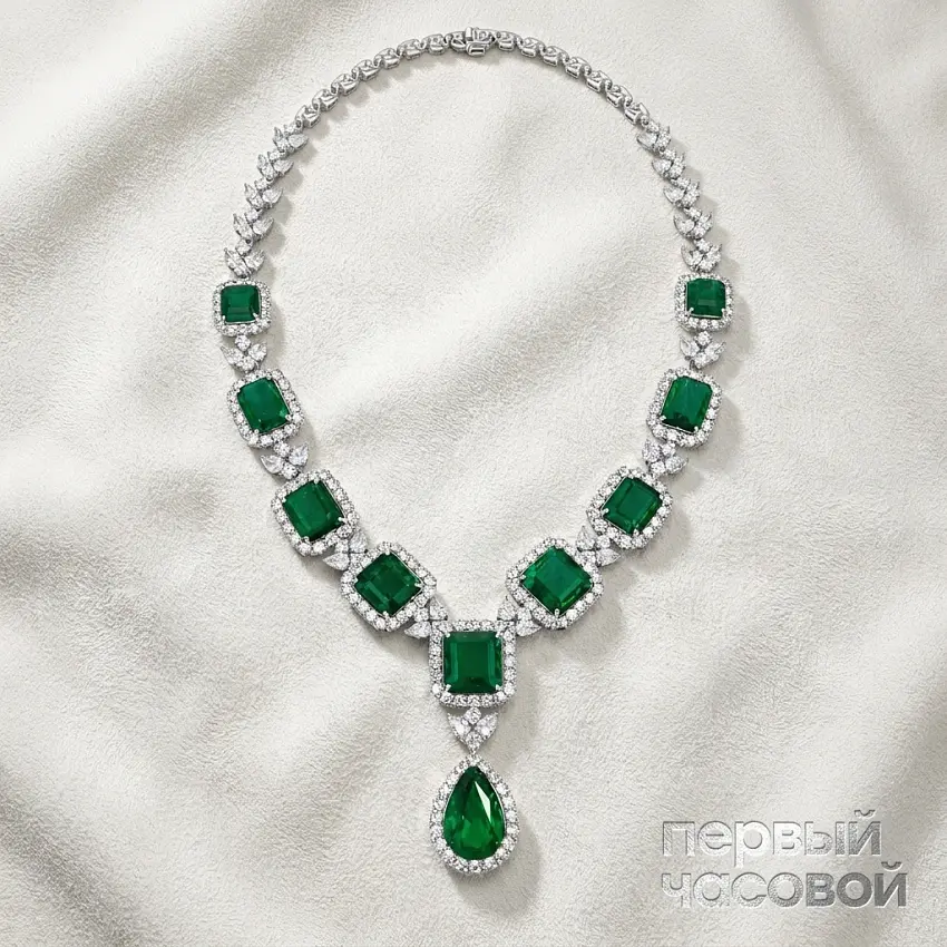 Колье с изумрудами 49,71 ct.