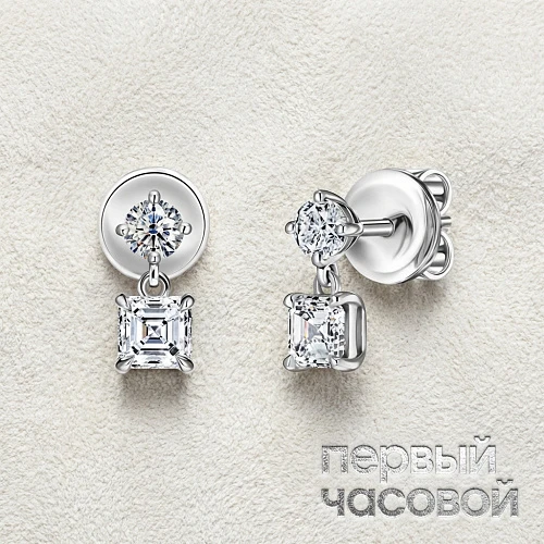 Серьги 1,00/1,01 ct. G/VS1 (Asscher Diamonds)