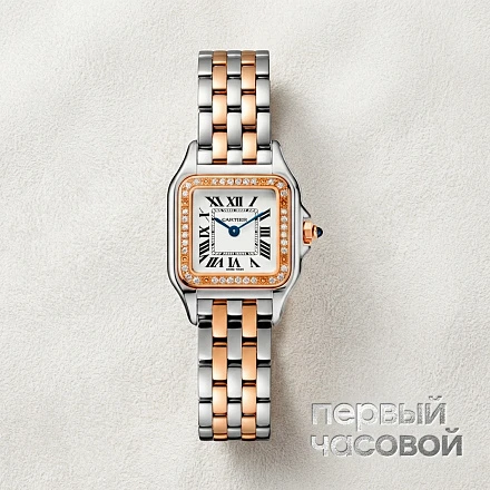 Panthere Small Steel/Rose Gold Diamonds