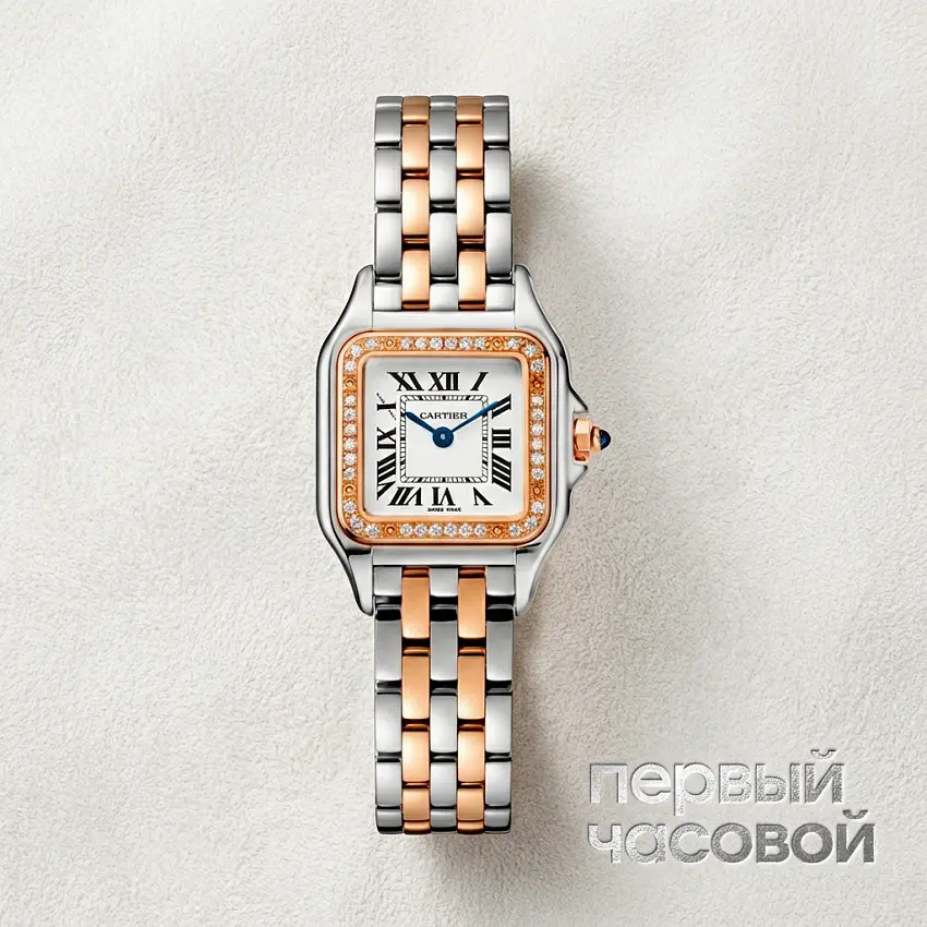 Panthere Small Steel/Rose Gold Diamonds