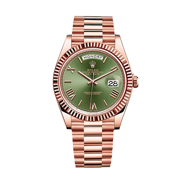 Day-Date 40 mm Rose Gold Olive Dial