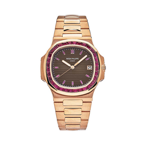 CUSTOM Nautilus Rose Gold and Ruby 40mm