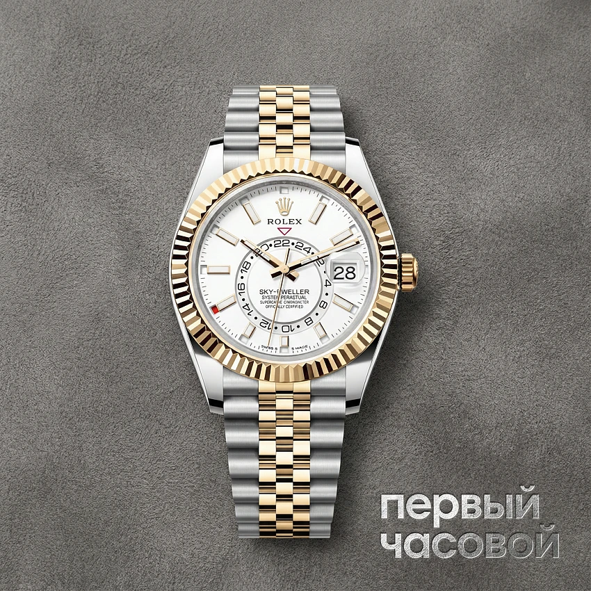 Sky-Dweller 42Mm Steel And Yellow White Dial