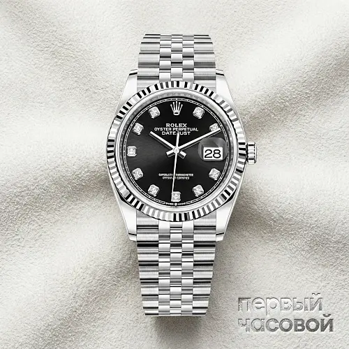 Oyster Perpetual Datejust 36 Mm Diamond Index 126234 Black Dial