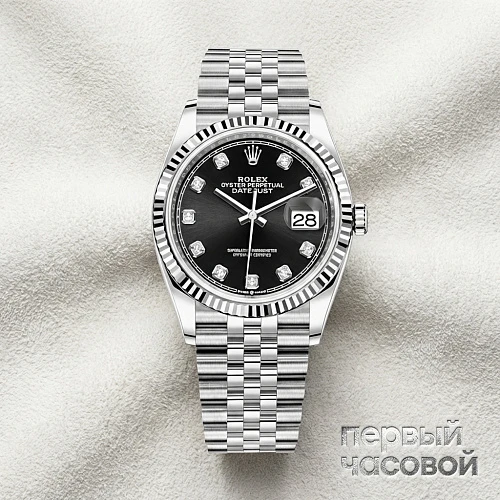 Oyster Perpetual Datejust 36 Mm Diamond Index 126234 Black Dial