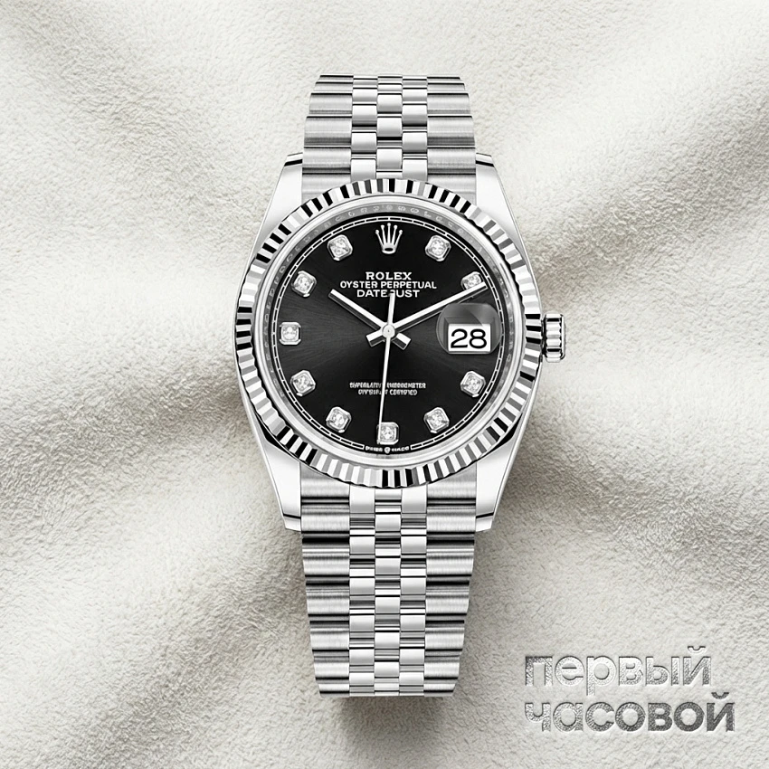 Oyster Perpetual Datejust 36 Mm Diamond Index 126234 Black Dial