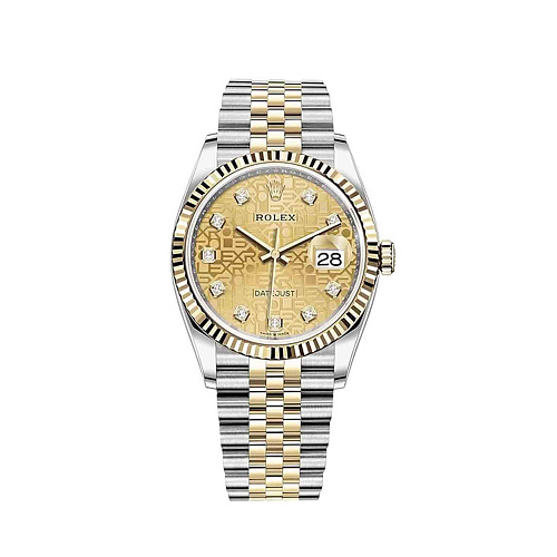 Datejust 36Mm Champagne Rolex Diamonds Dial
