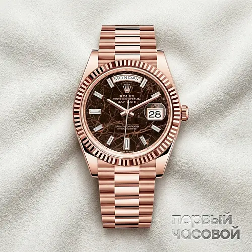 Day-Date 40 mm Rose Gold Eisenkiesel Dial