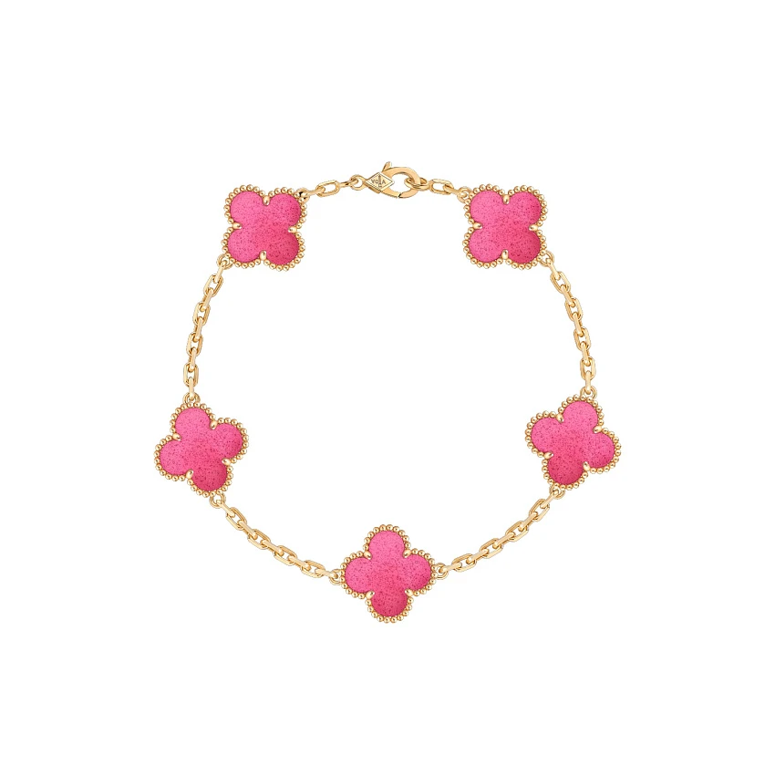 Vintage Alhambra bracelet, 5 motifs, Enamel