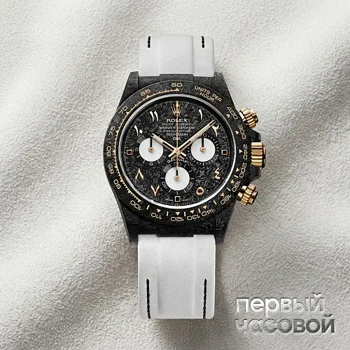 Rolex Daytona 40 Mm Black & White Gold_Arabic