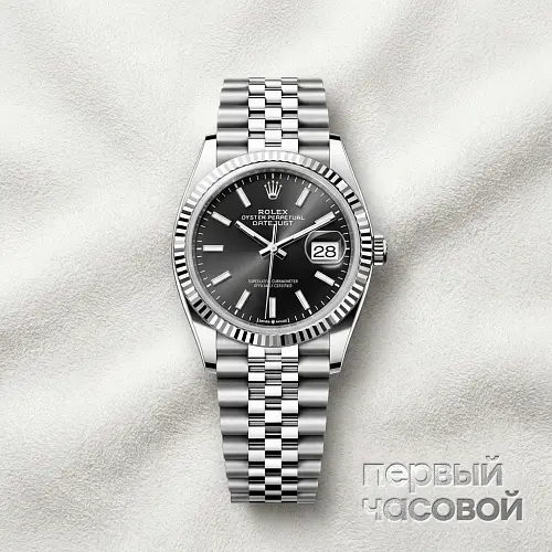 Datejust 36Mm Steel & White Gold Black Dial