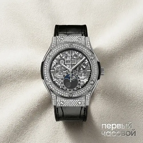 Classic Fusion Aerofusion Moonphase Titanium Pave 45 mm