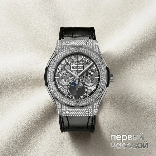 Classic Fusion Aerofusion Moonphase Titanium Pave 45 mm