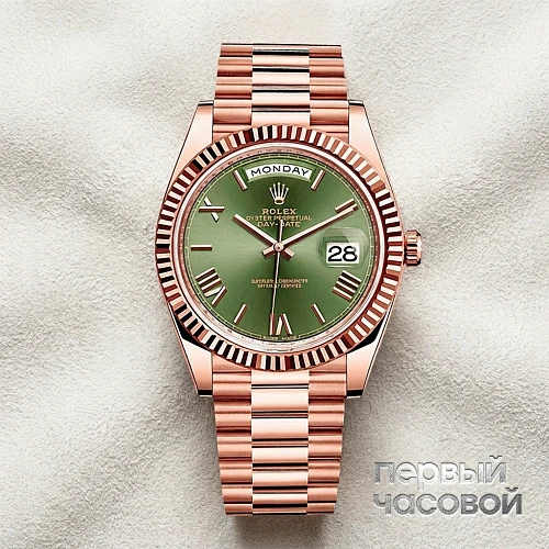 Day-Date 40 Mm Rose Gold Olive Dial
