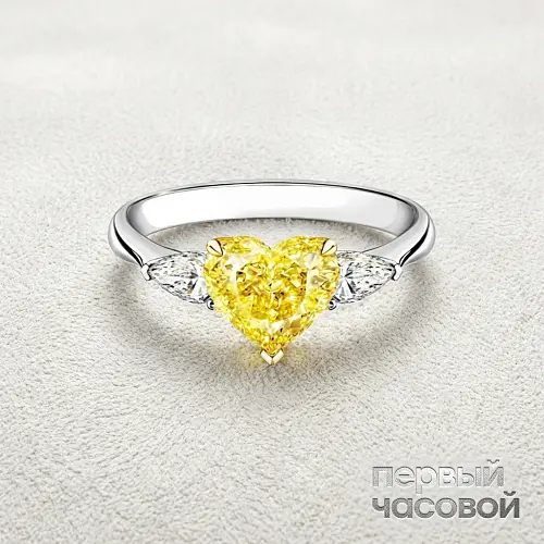 Кольцо 1,51 ct. W to X Range/VVS1 (Heart Diamond)