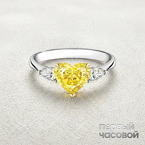 Кольцо 1,51 ct. W to X Range/VVS1 (Heart Diamond)