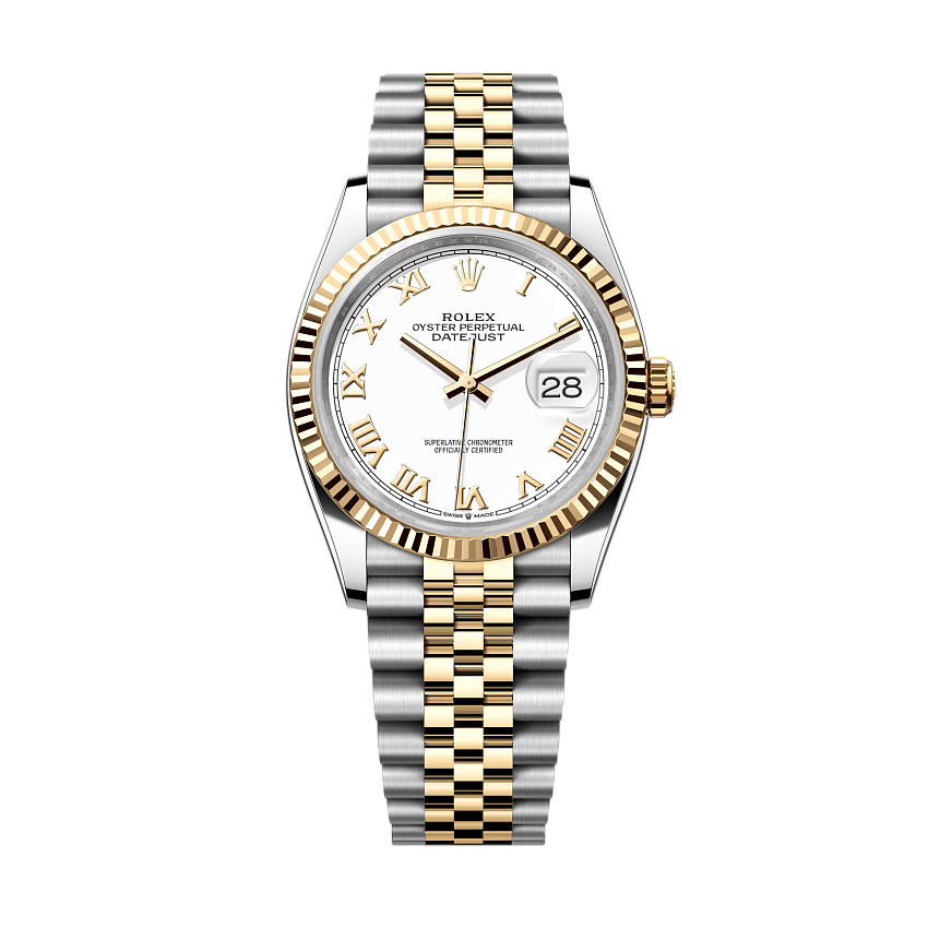 Datejust 36mm Steel & Yellow Gold white dial wimbledon