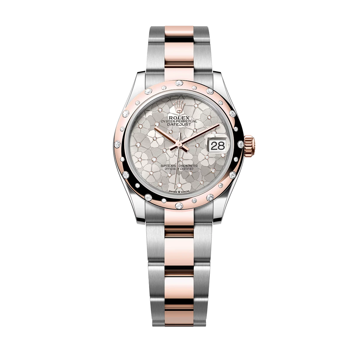 Купить элитные часы Rolex Datejust 31 Oyster, 31 mm, Oystersteel, Everose gold and diamonds 278341RBR: в наличии в Москве!