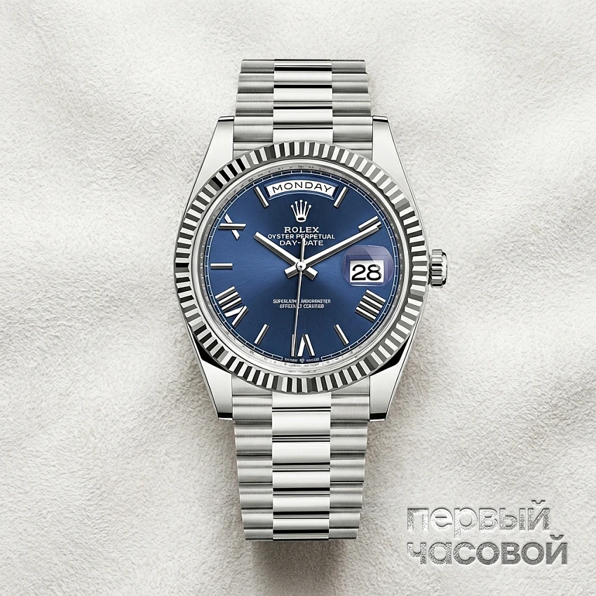 Oyster Perpetual Day-Date 40Mm White Gold Blue Dial