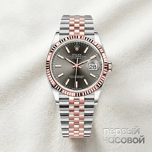 Datejust 36 Mm Steel And Everose Gold Slate Dial