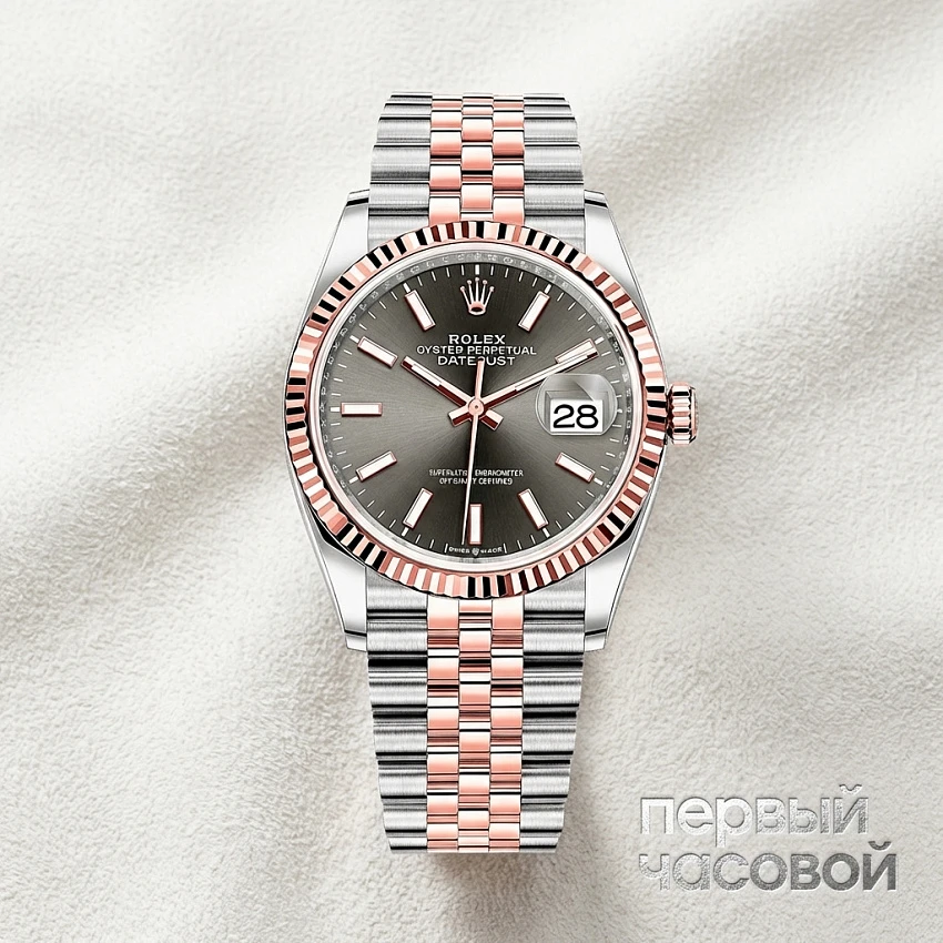 Datejust 36 Mm Steel And Everose Gold Slate Dial